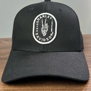 New and Unworn Black Harley-Davidson Embroidered Fitted Cap